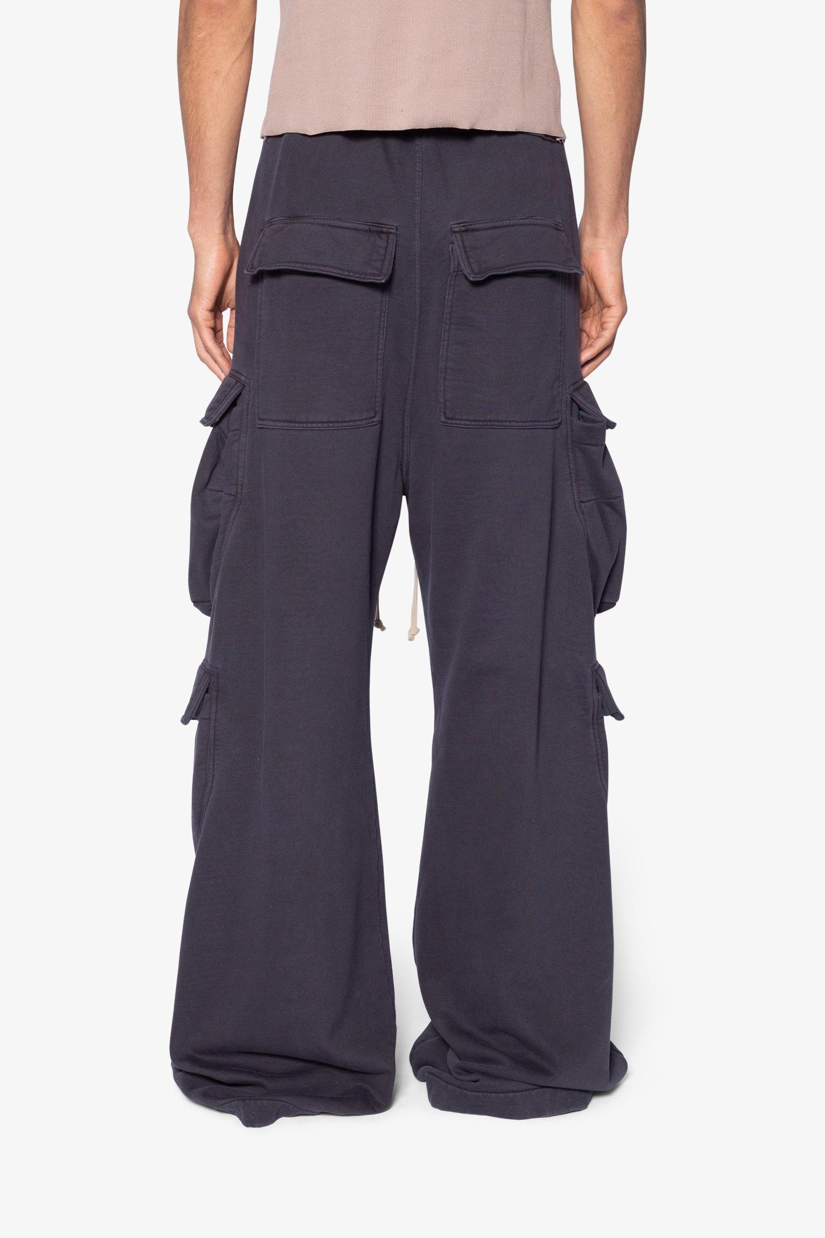 Rave Double Cargo Sweatpants - Washed Black Product Image