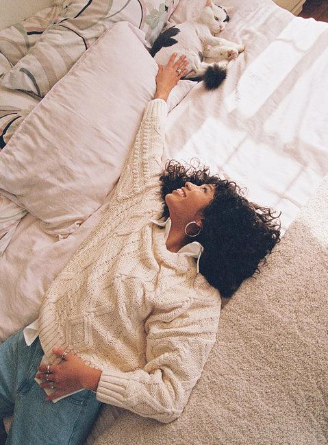 Anaya Oversized Sweater Beige Product Image