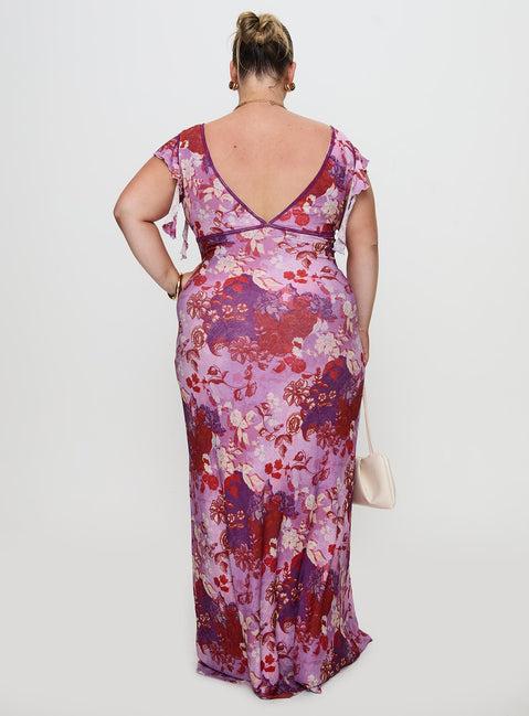 Soleila Maxi Dress Purple Multi Curve Product Image