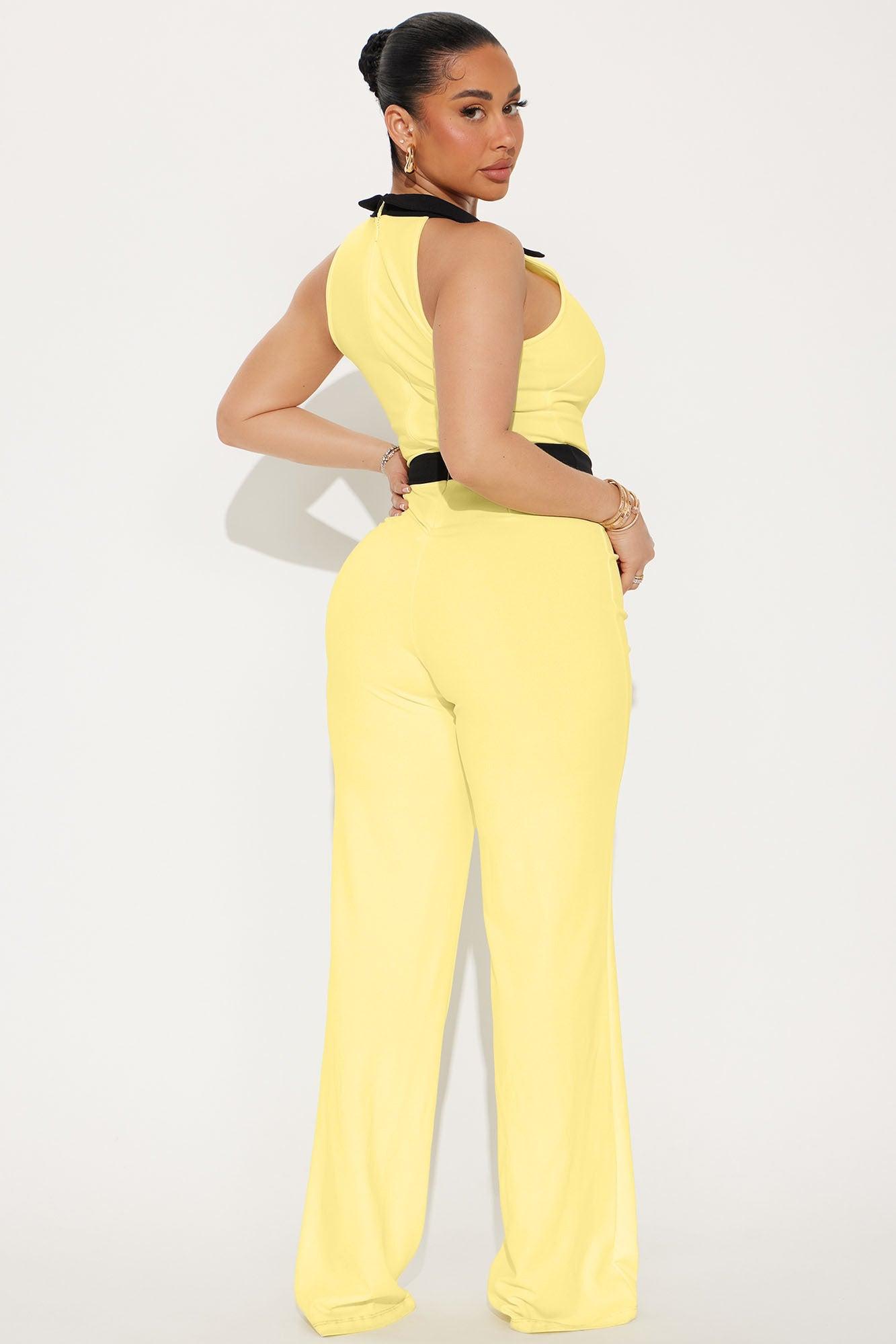 Bossing Out Jumpsuit - Yellow/combo Product Image