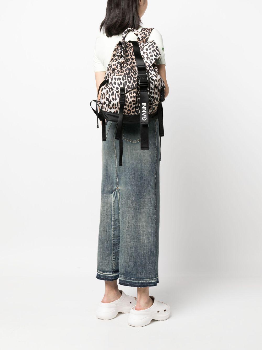 leopard-print buckled backpack Product Image