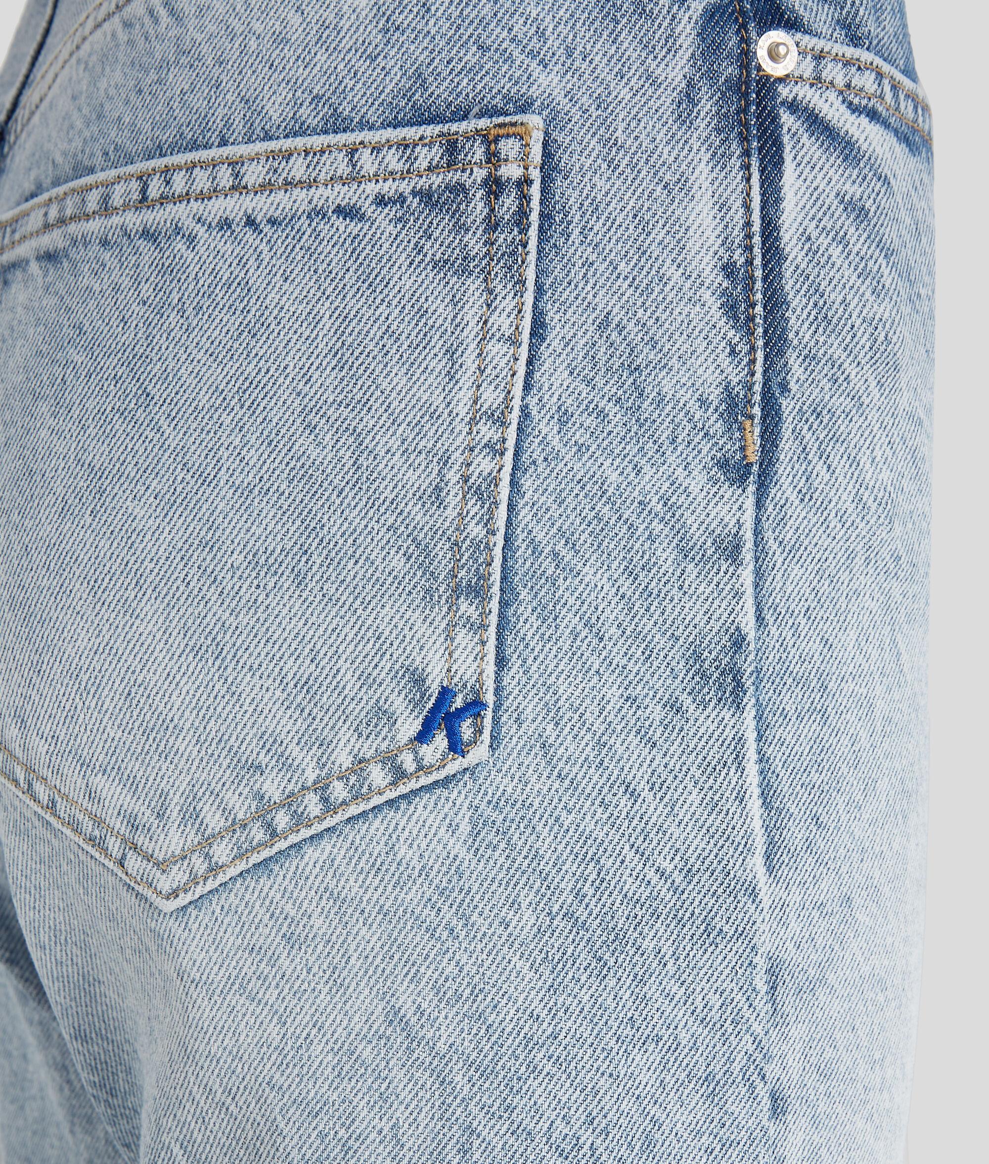 LACE-UP HIGH-RISE STRAIGHT JEANS Product Image