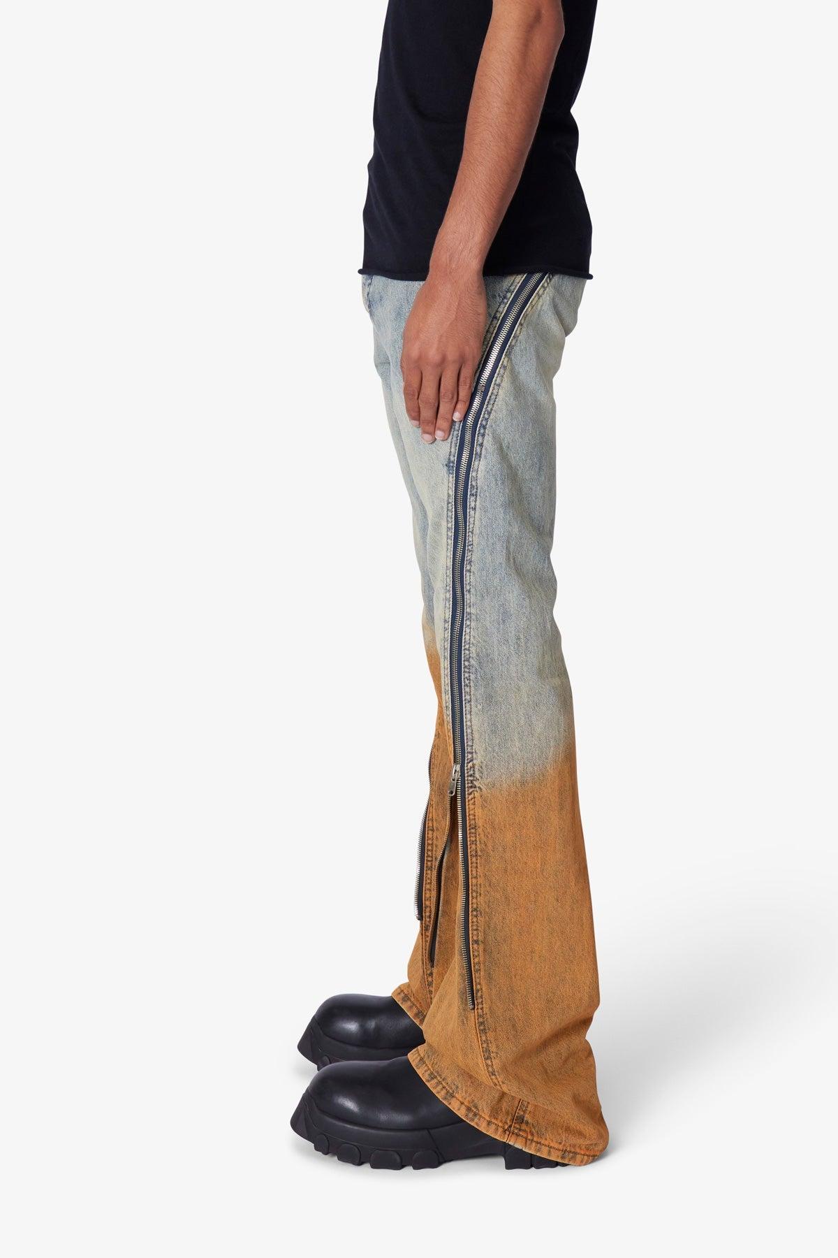 D519 Zipper Flare Denim - Light Blue Product Image