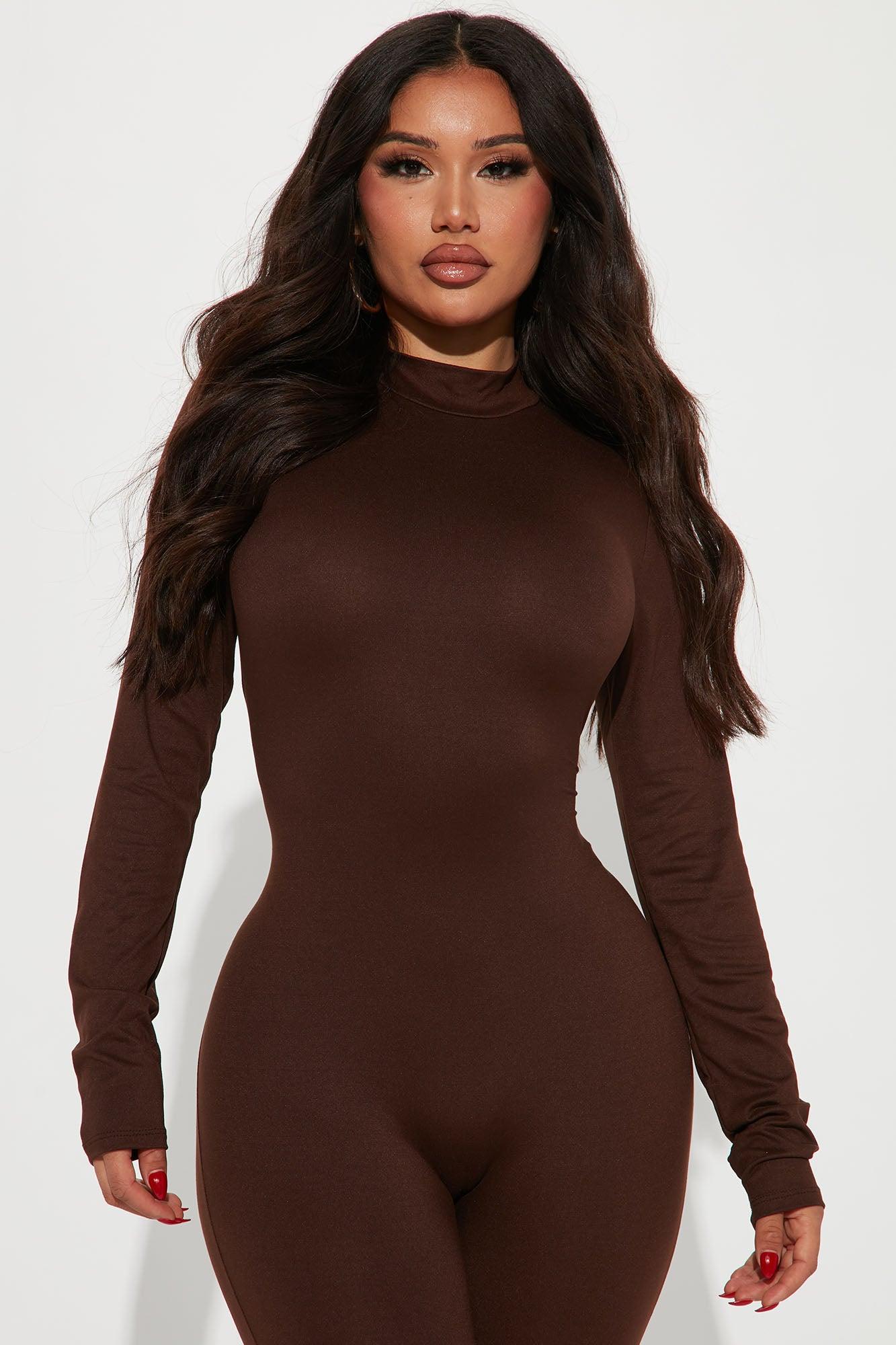 Frisky Feline Jumpsuit - Brown Product Image