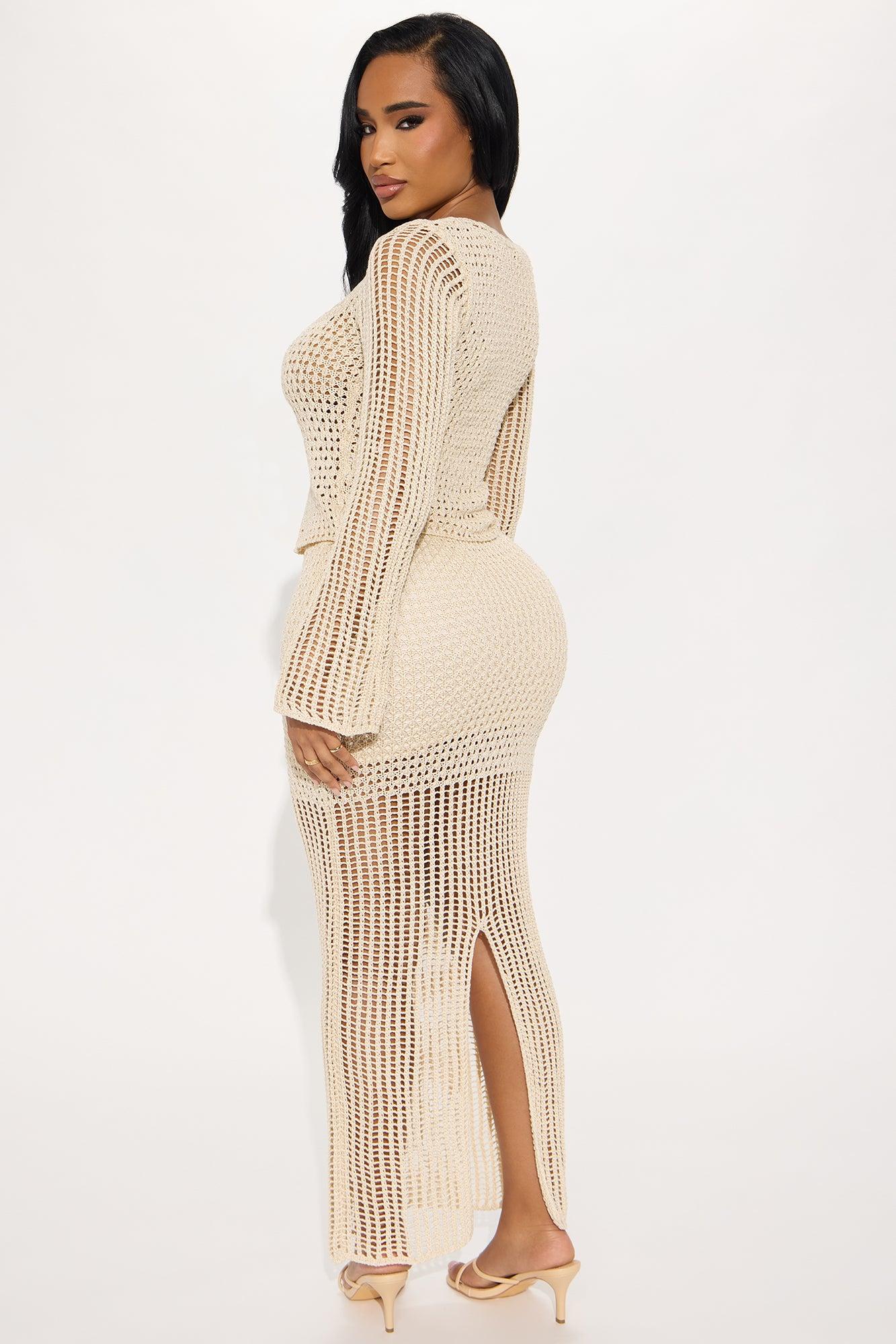 Elsie Crochet Skirt Set - Cream Product Image