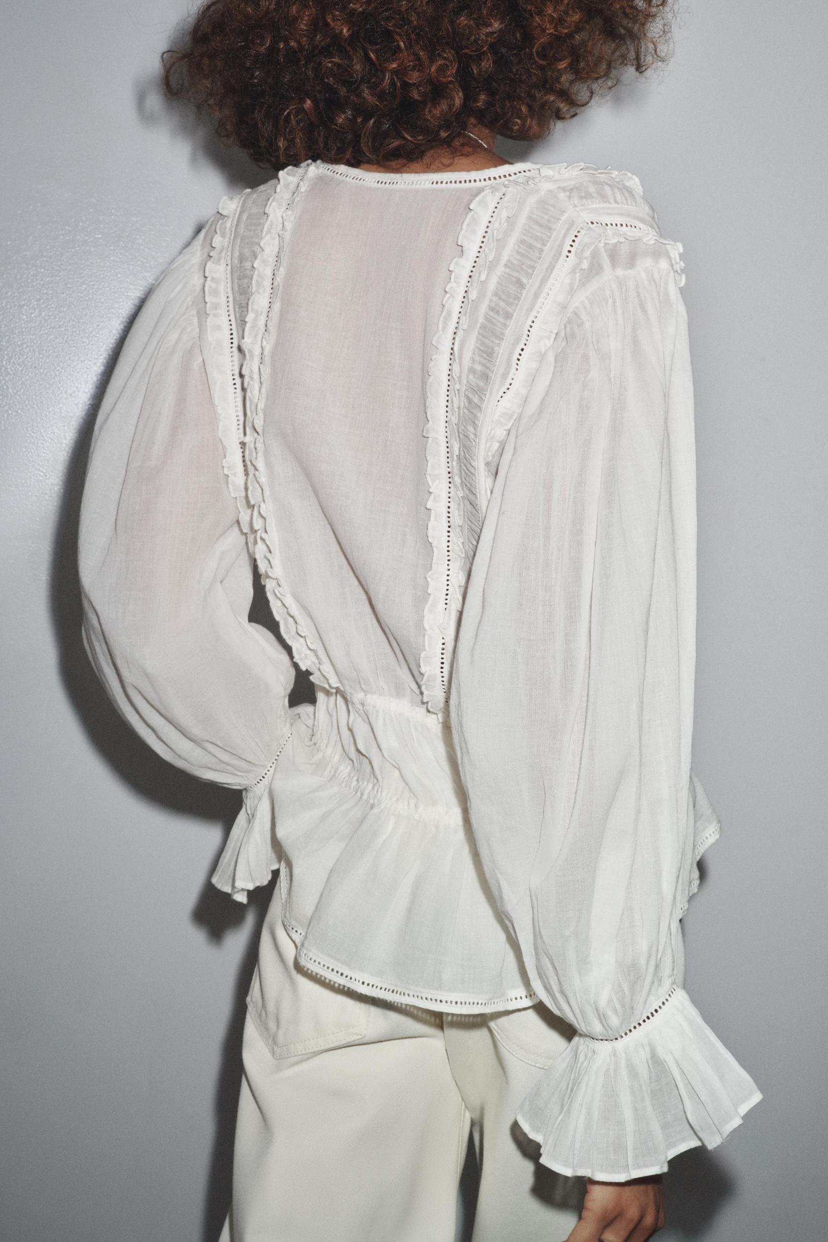 ZW COLLECTION ROMANTIC LADDER STITCH SHIRT Product Image