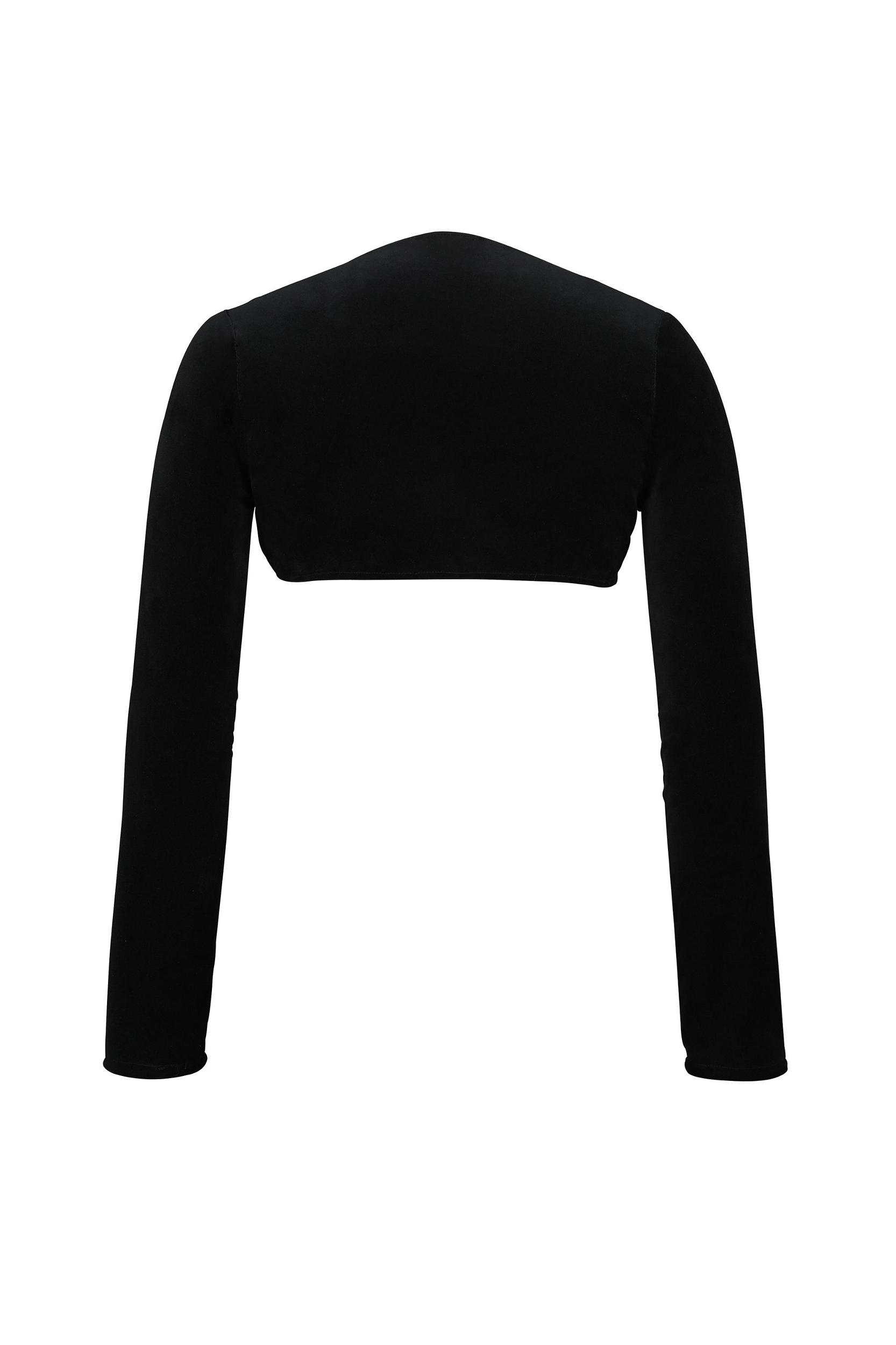 Harmony  black stretch velvet cropped bolero Product Image