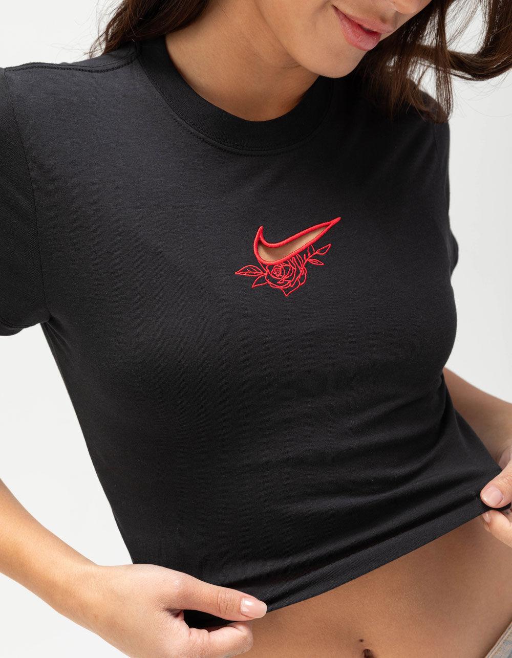 NIKE Sportswear Chill Knit Womens Crop Tee - BLACK Product Image