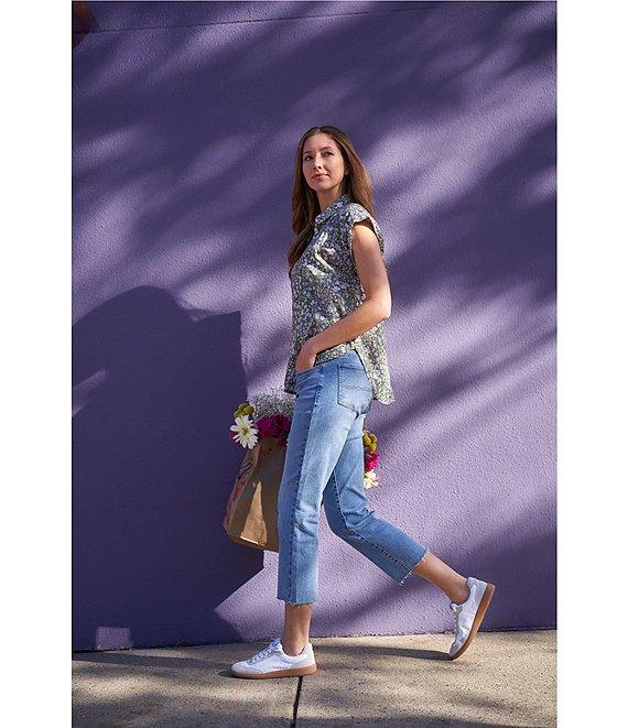 Lucky Brand Sweet Crop Stretch Denim Mid-Rise Straight Leg Jeans Product Image