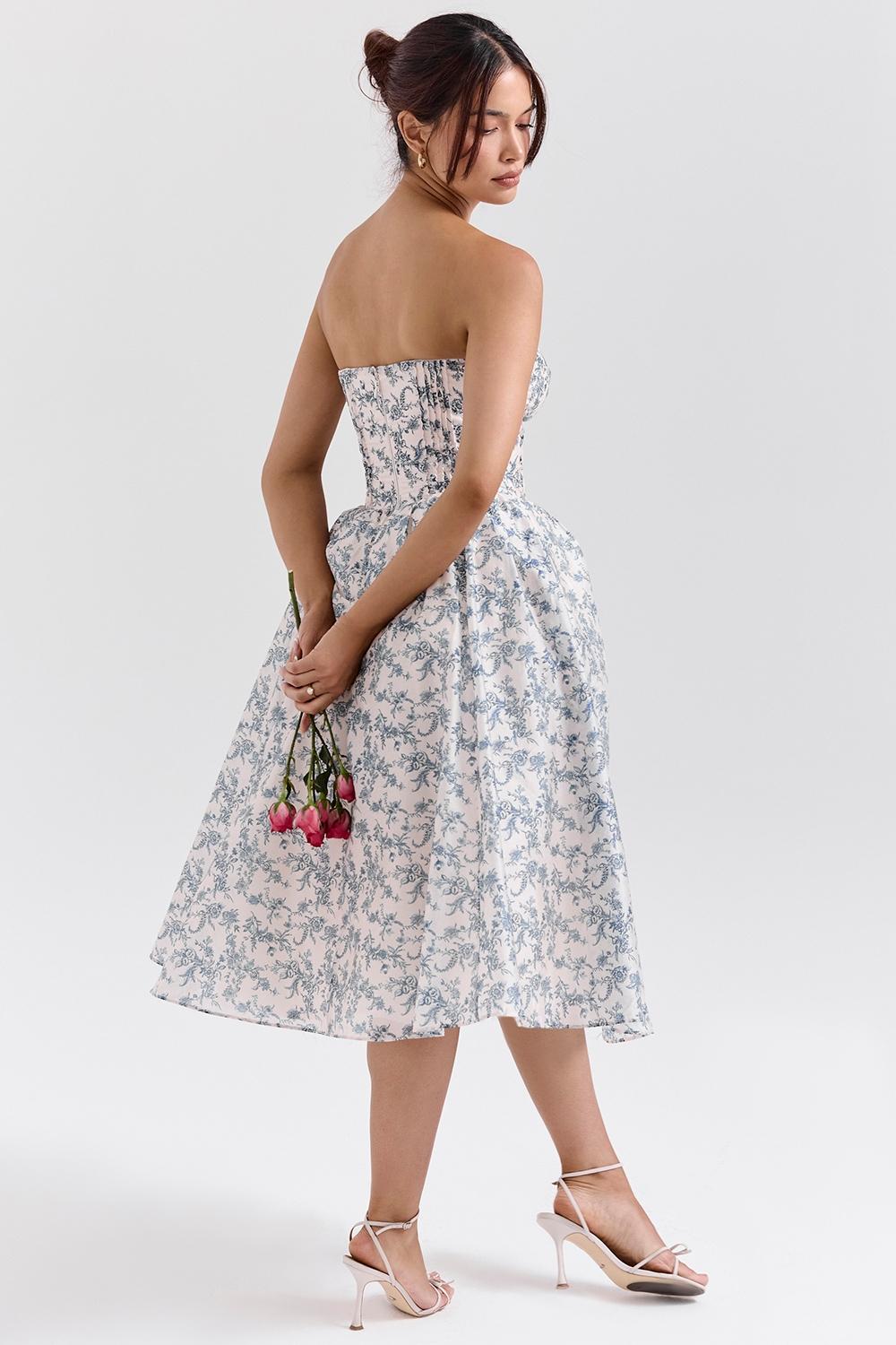 Bennett  english porcelain print strapless sundress Product Image