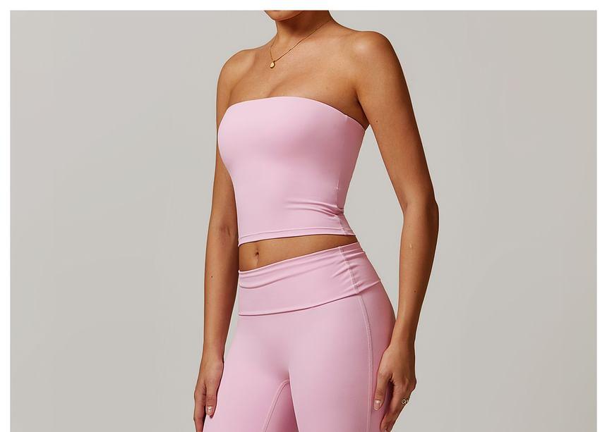 Plain Crop Sports Tube Top Product Image