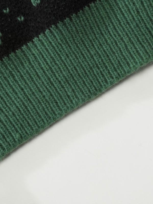 Men's Jacquard Distressed Pullover Sweater Product Image