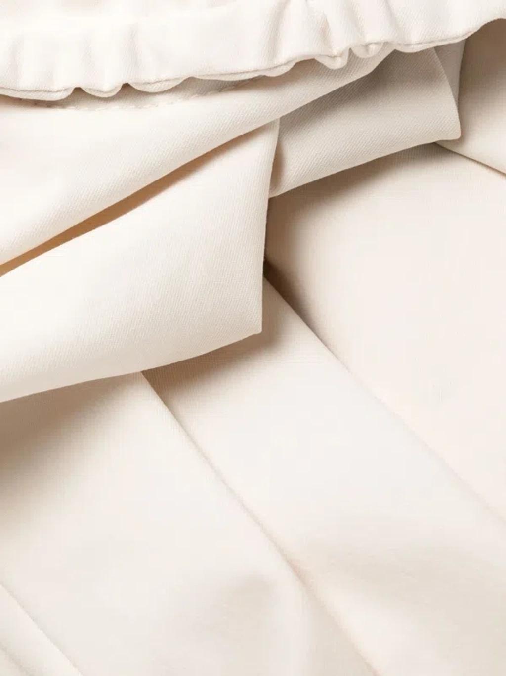 JACQUEMUS Strapless Ruffled Cutout Twill Midi Dress In White Product Image