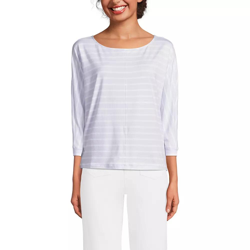 Women's Lands End Lightweight Jersey Boatneck Dolman Sleeve Top,  Product Image