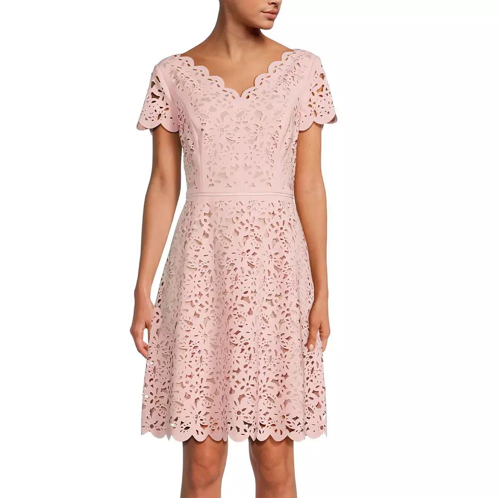 Women's Focus By Shani Cutout Overlay A-Line Dress,  Product Image