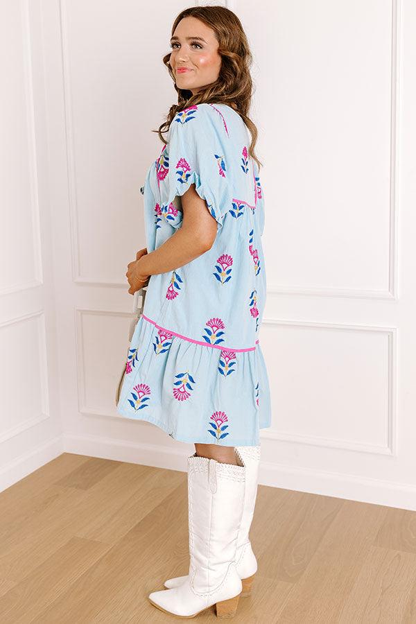 Joyful Bloom Floral Embroidered Mini Dress Product Image