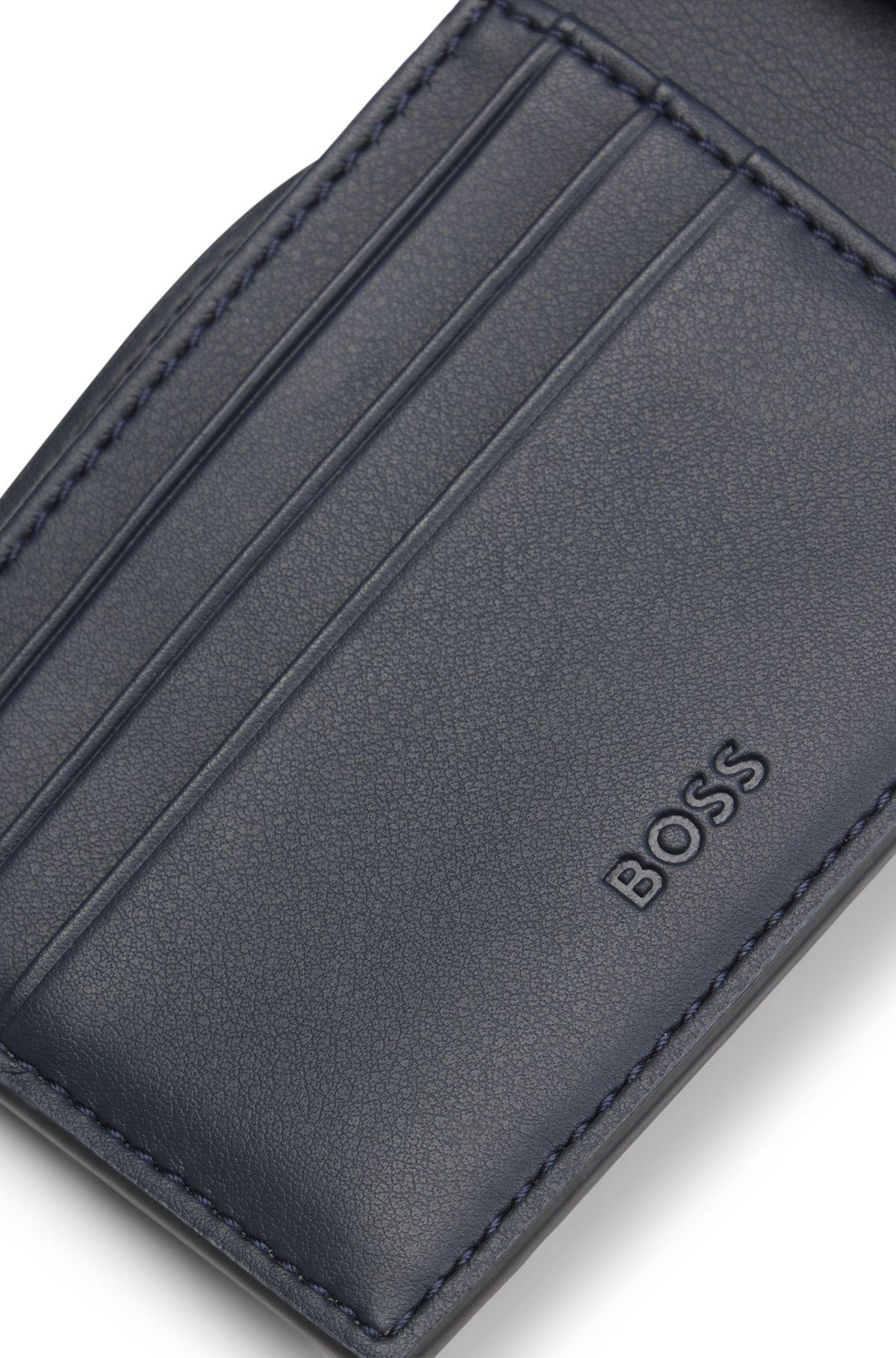 Faux-leather folding wallet with textured trim Product Image