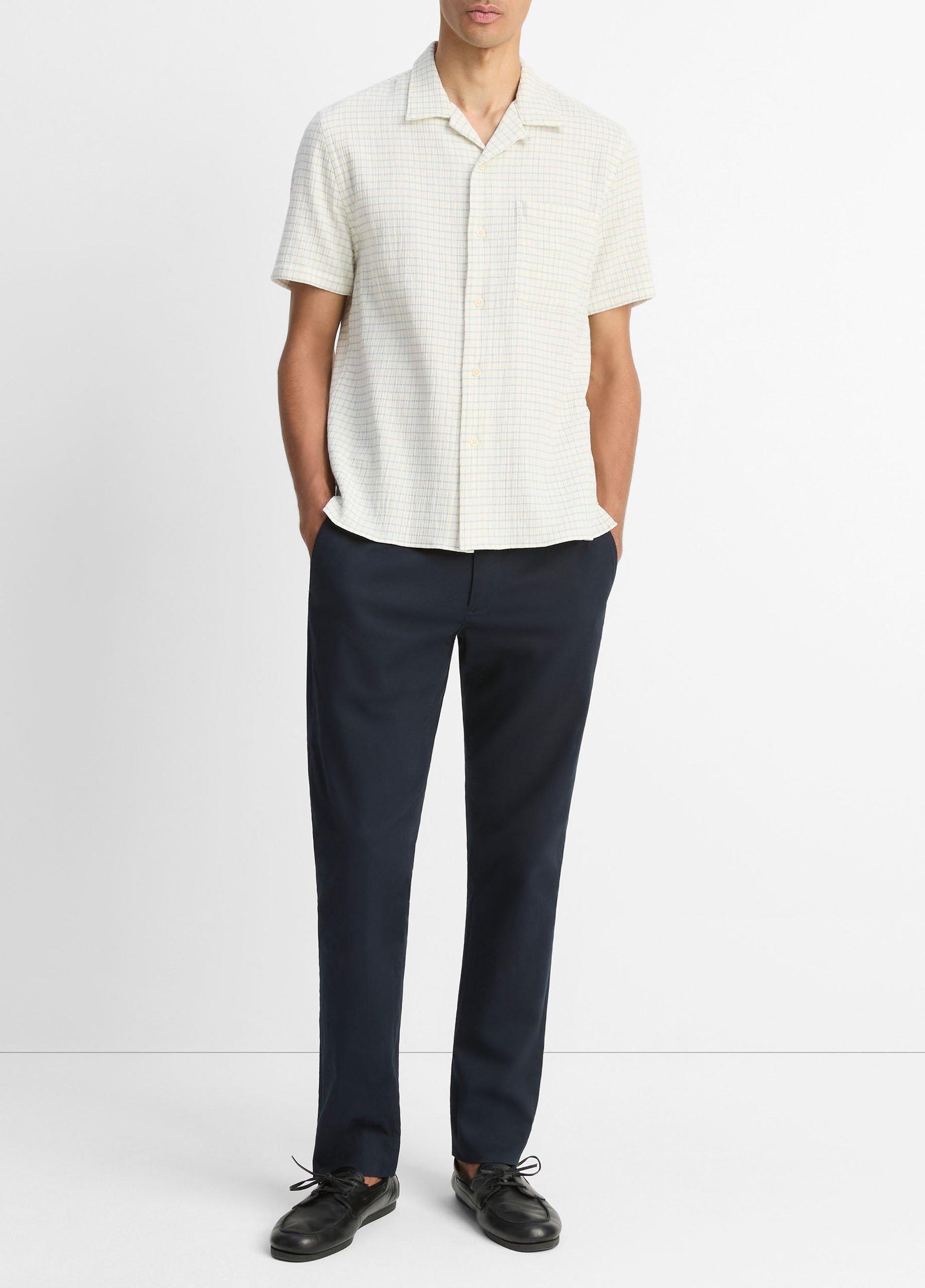 Provence Plaid Double-Face Italian Cotton Button-Front Shirt Product Image