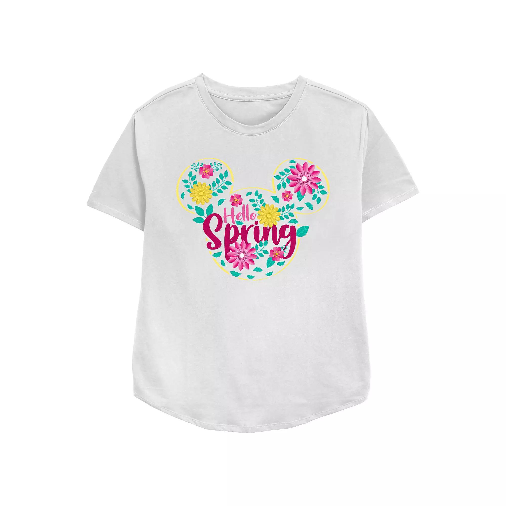 Disney's Mickey Mouse Hello Spring Women's Relaxed Fit Graphic Tee,  Product Image