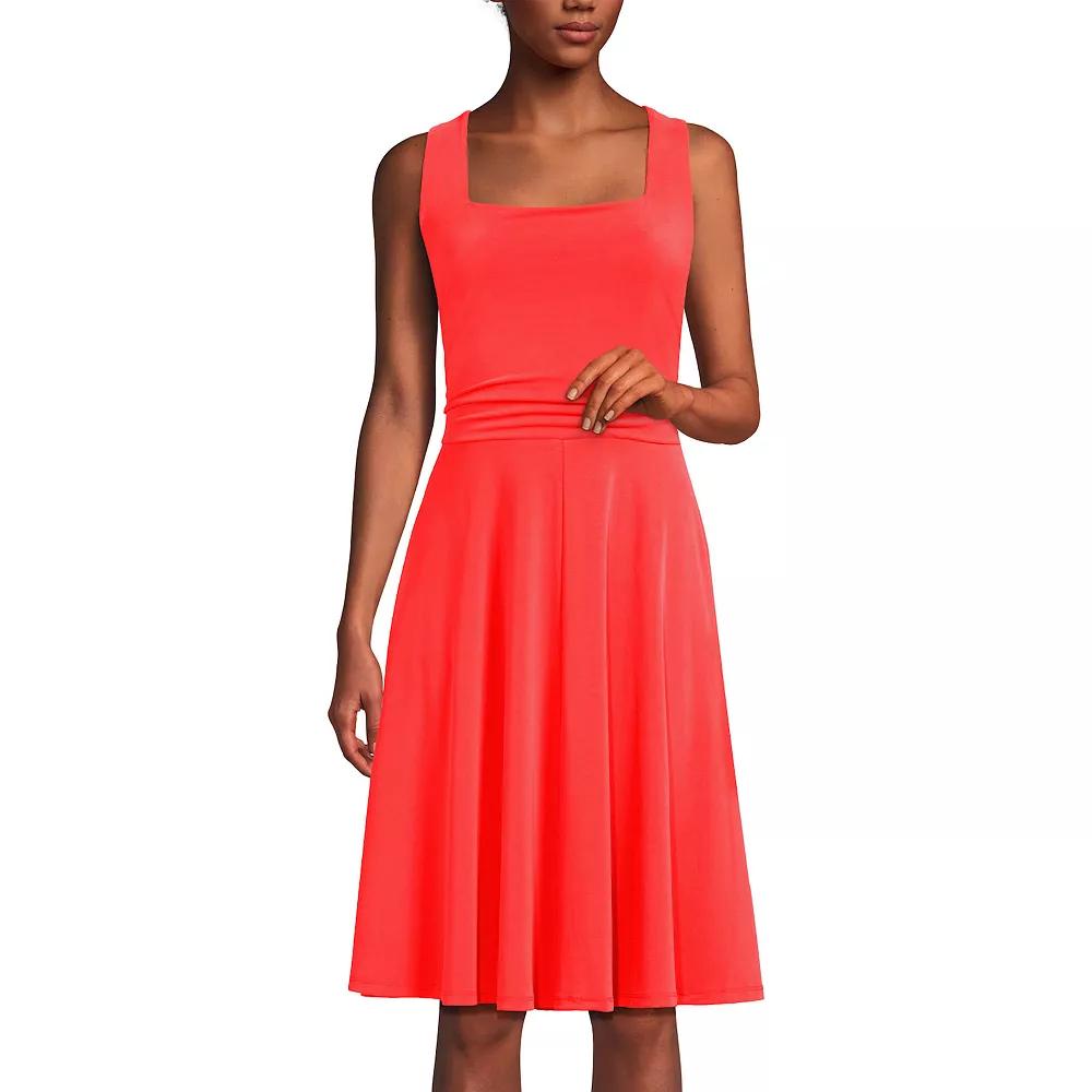 Women's Lands' End Cupro Fit & Flare Dress,  Product Image