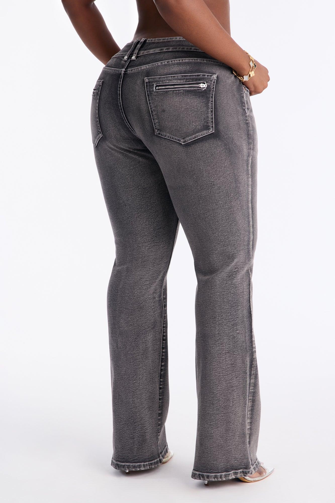 Y2K Stretch Flare Jeans - Black Wash Female Product Image