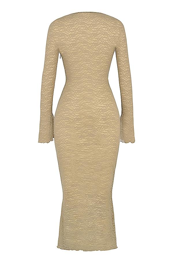 Giovanna  stone floral lace maxi dress Product Image