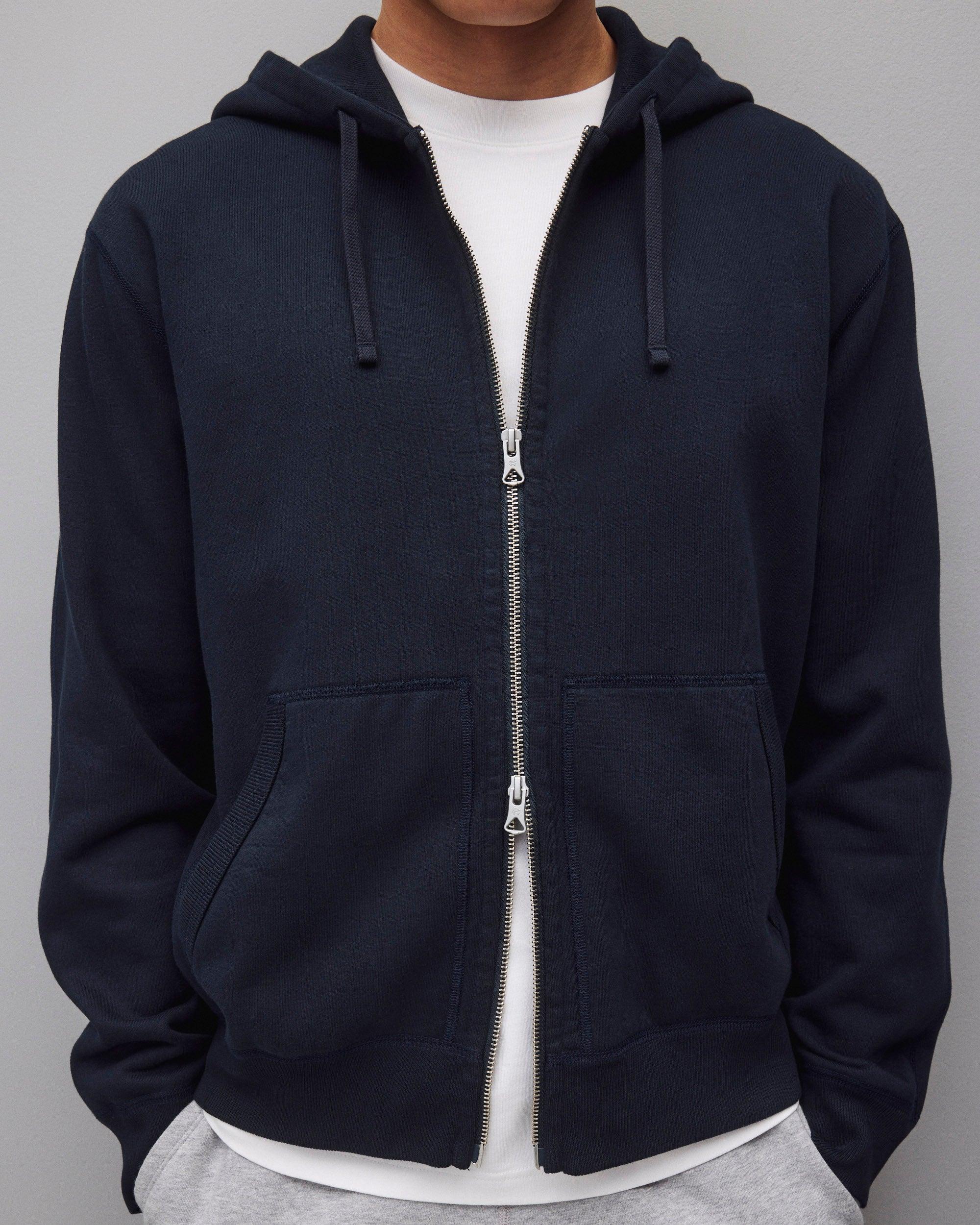 Midweight Terry Standard Zip Hoodie Male Product Image