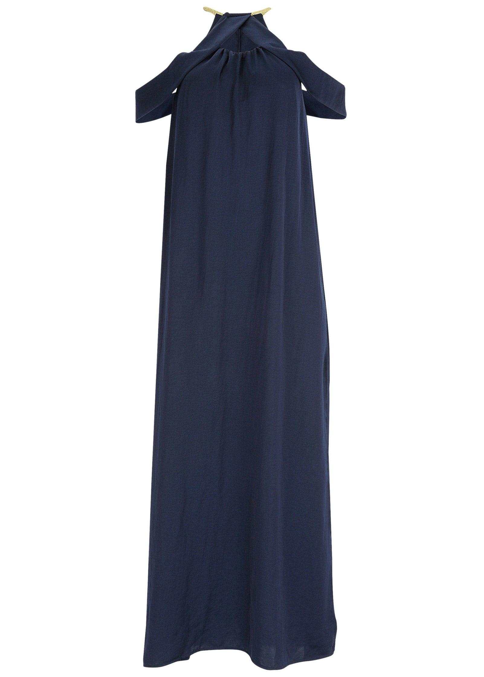 Cold-Shoulder Maxi Dress - Navy Product Image