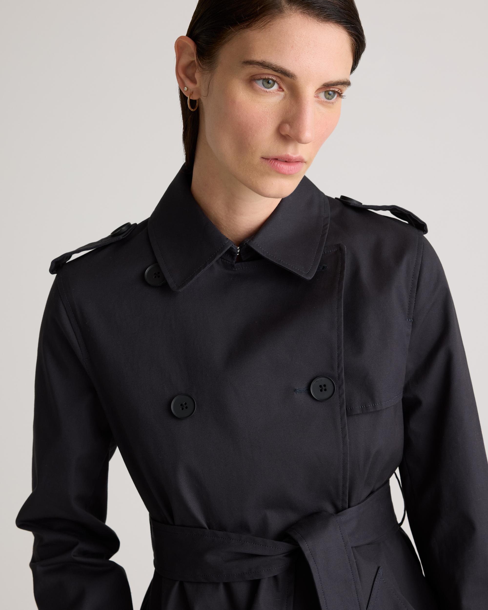 Quince | Women's Comfort Stretch Short Trench Coat Organic Cotton Product Image
