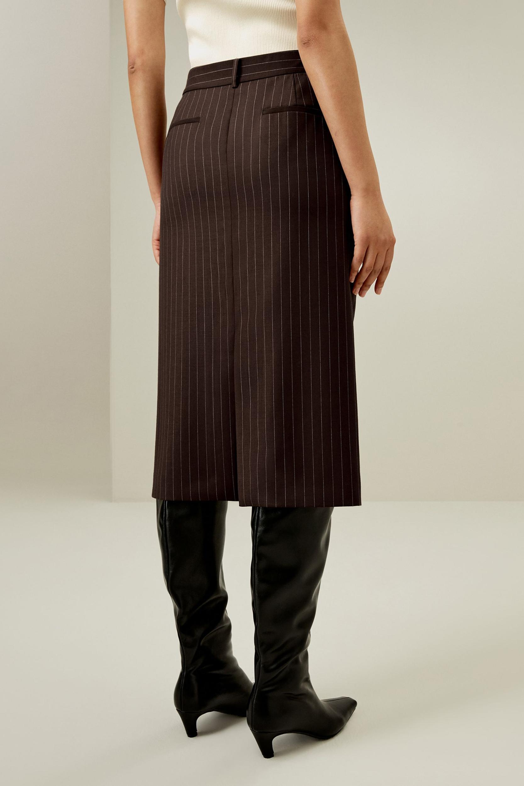 Pinstripe Midi Pencil Skirt Product Image
