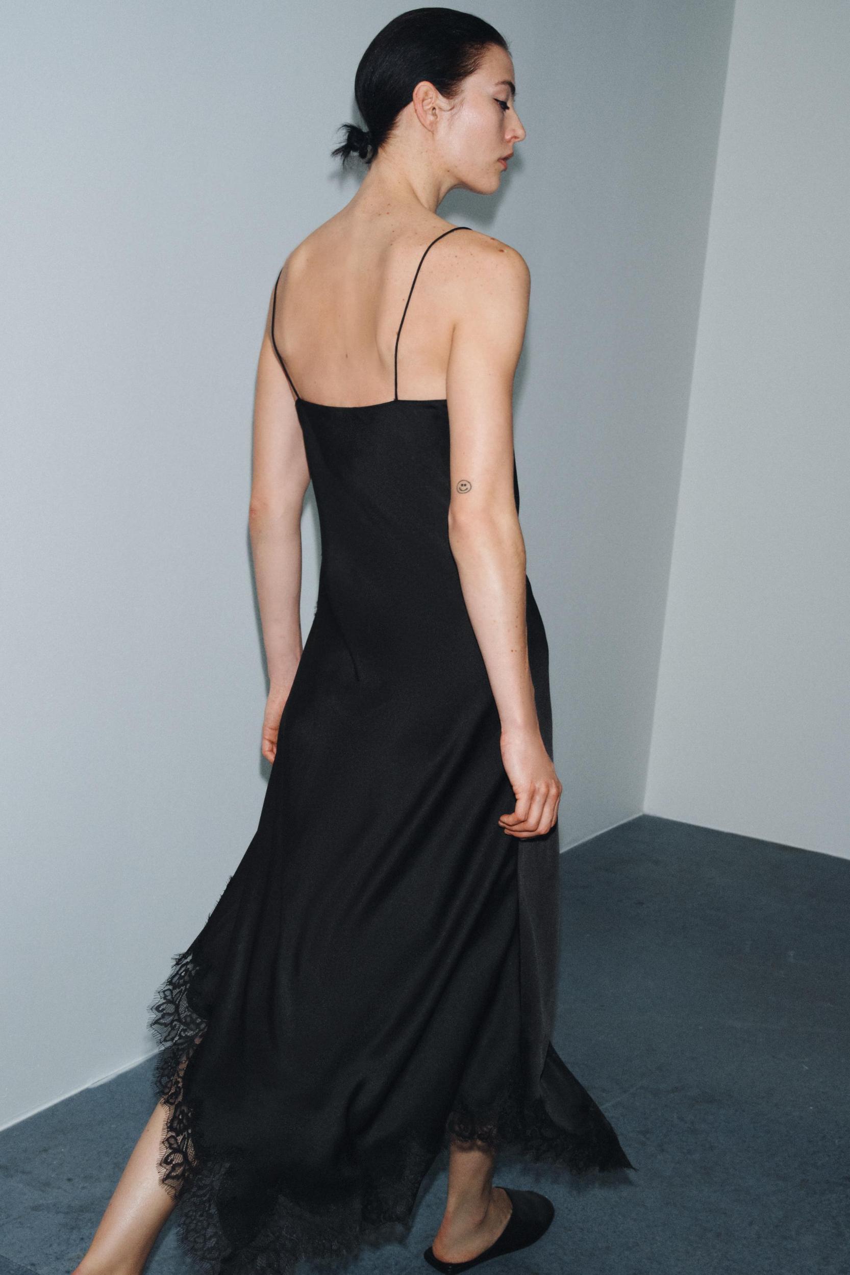 SATIN LACE DRESS ZW COLLECTION Product Image