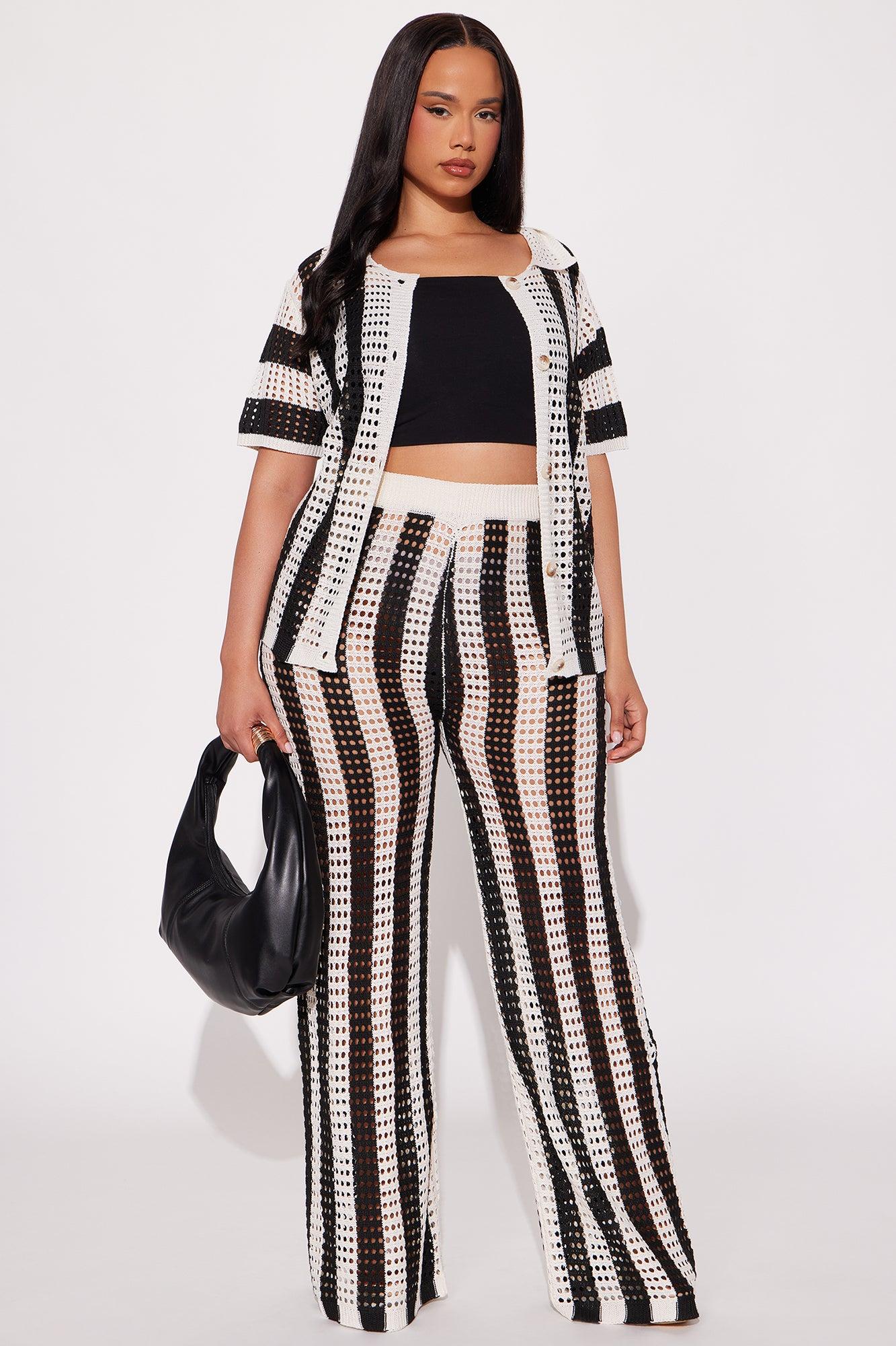 Hayden Crochet Pant Set - Black/combo Female Product Image