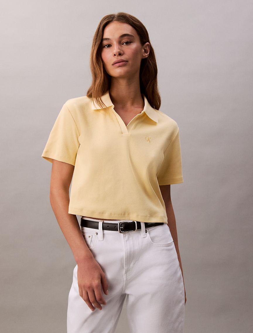 Cotton Contour Rib Polo Tee Product Image