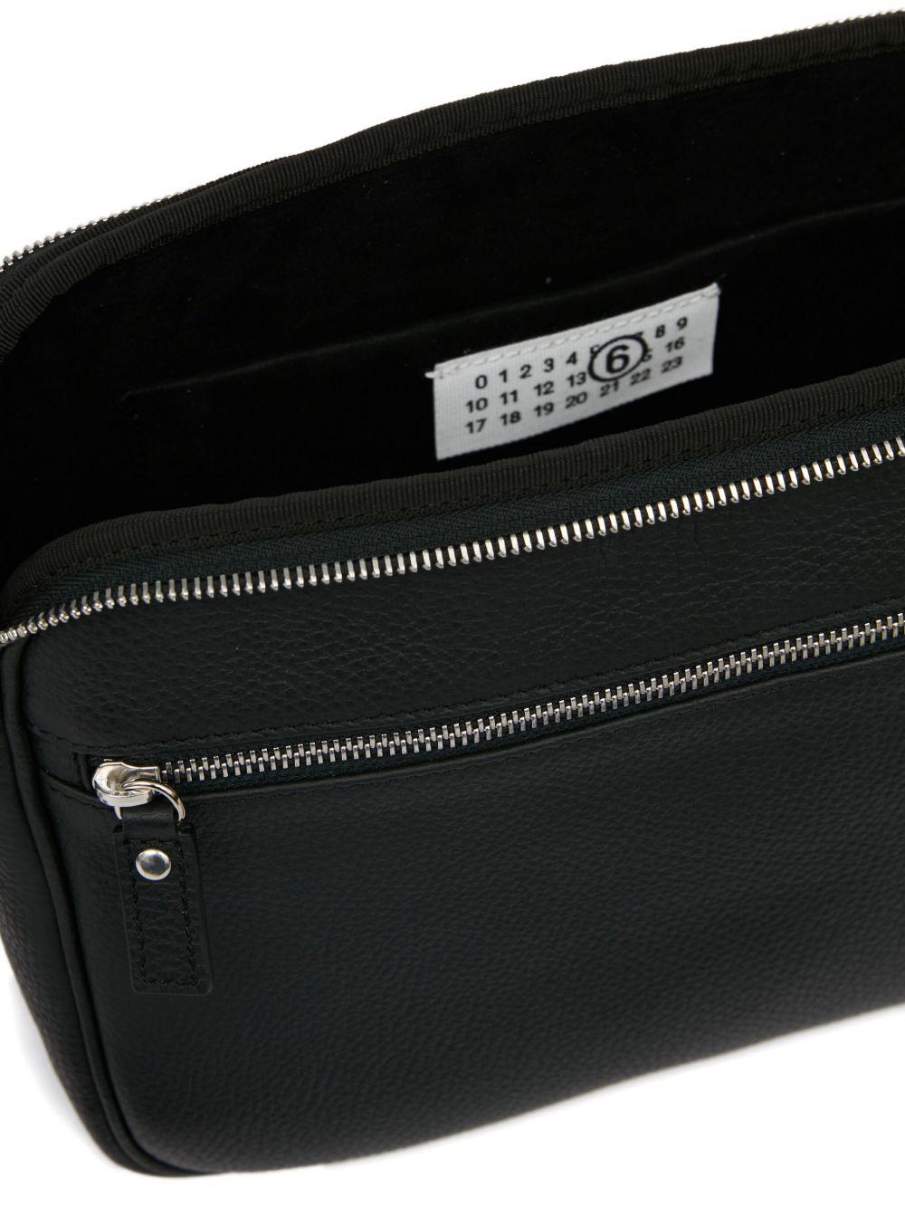 textured leather messenger bag Product Image