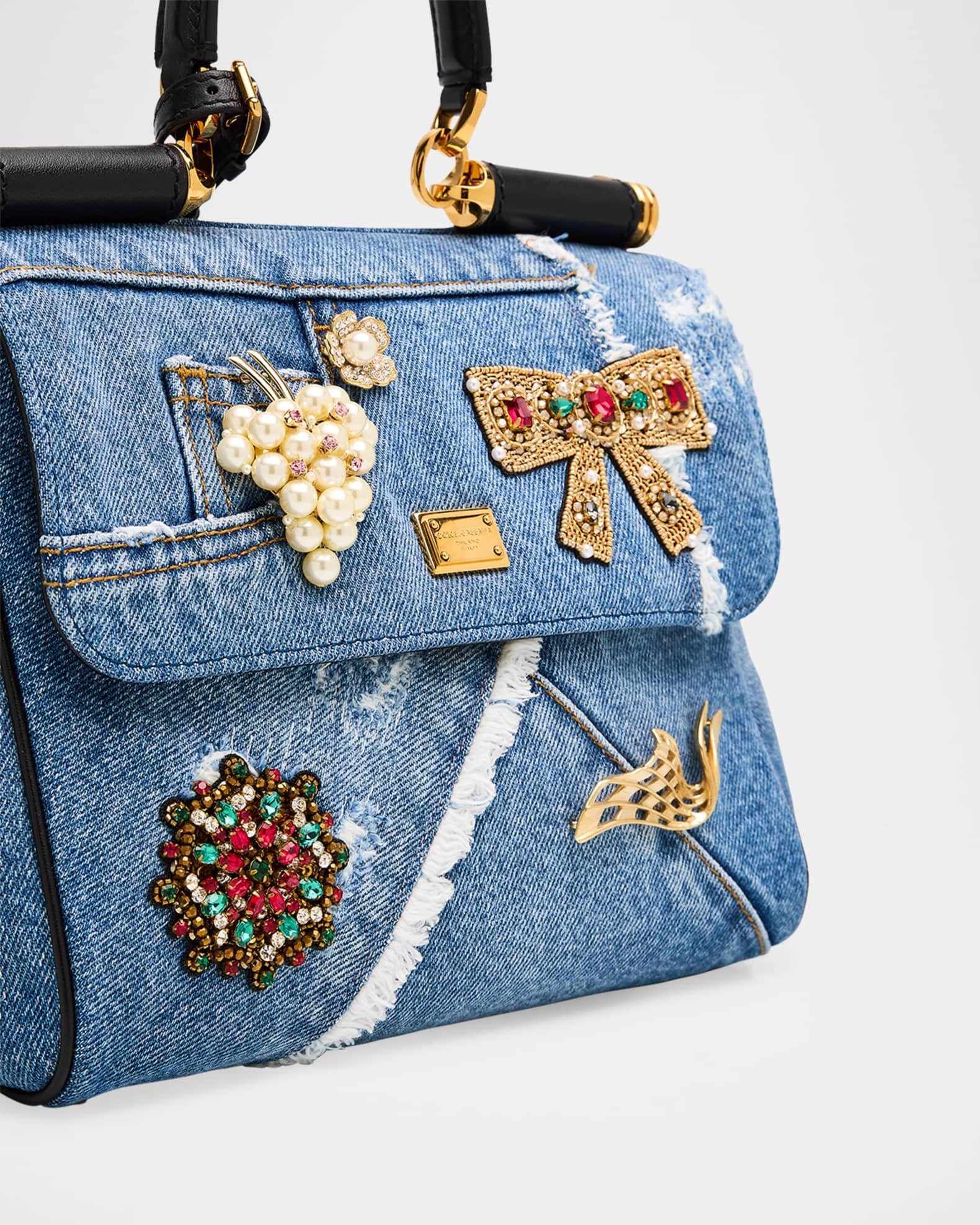My Sicily Small Embellished Denim Crossbody Bag Product Image