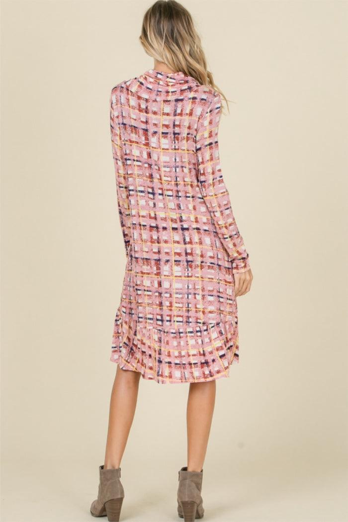 Plaid, ruffle bottom midi Product Image
