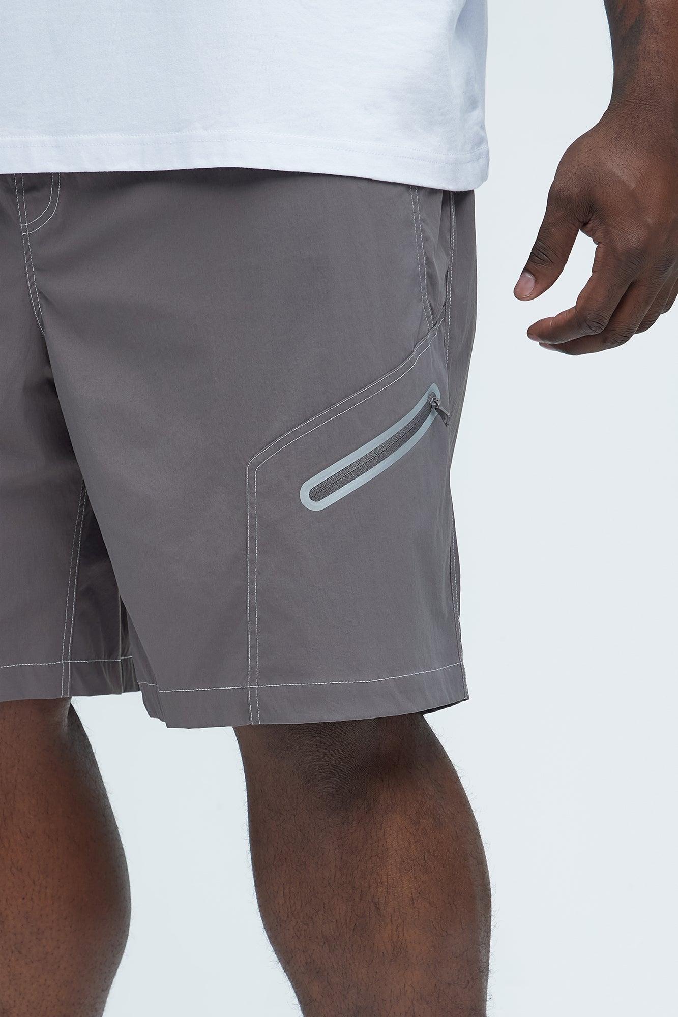 Snap Up Tech Shorts - Dark Grey Product Image