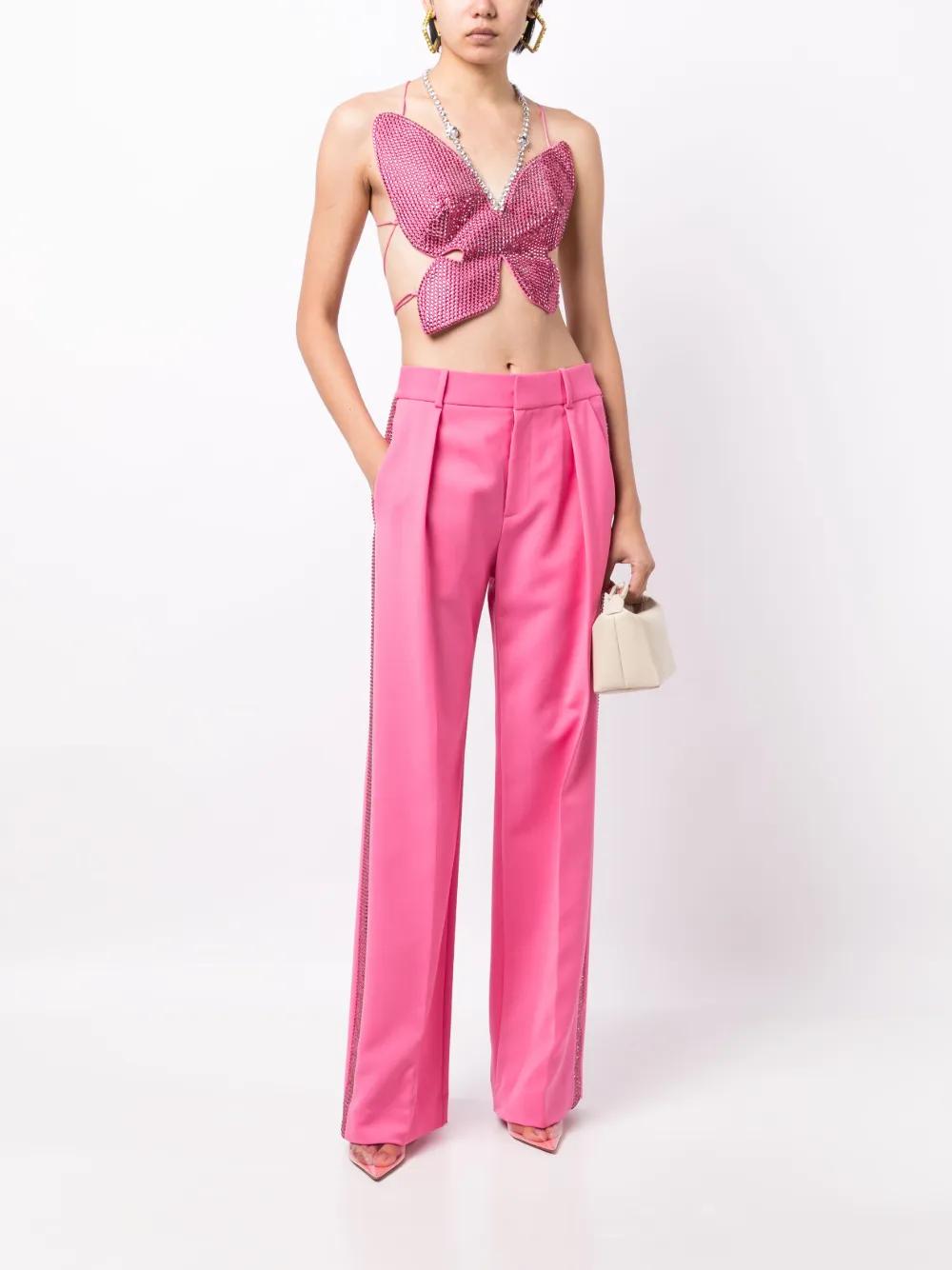 crystal-embellished palazzo trousers Product Image