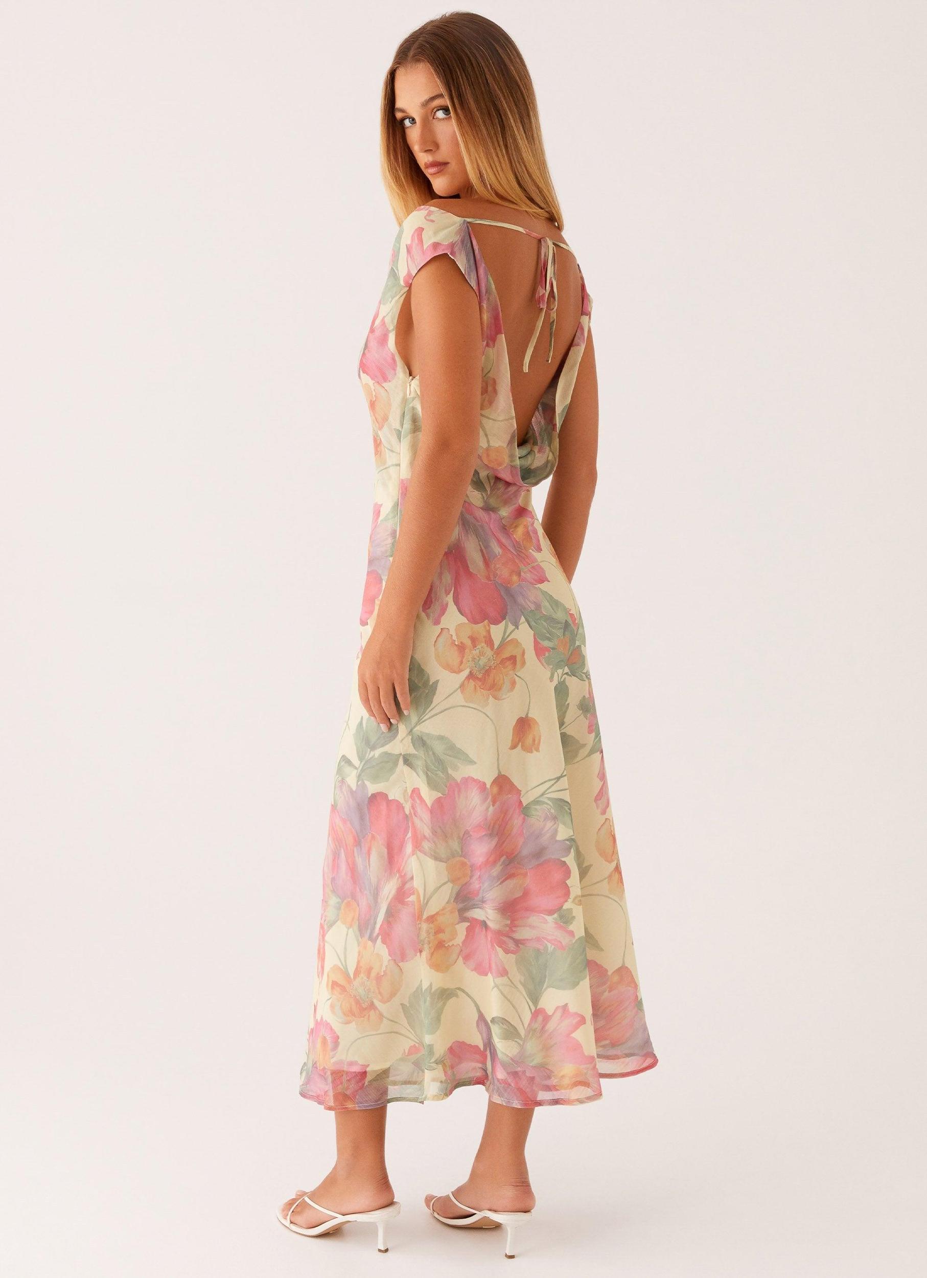 Role Model Maxi Dress - Yellow Peony Product Image