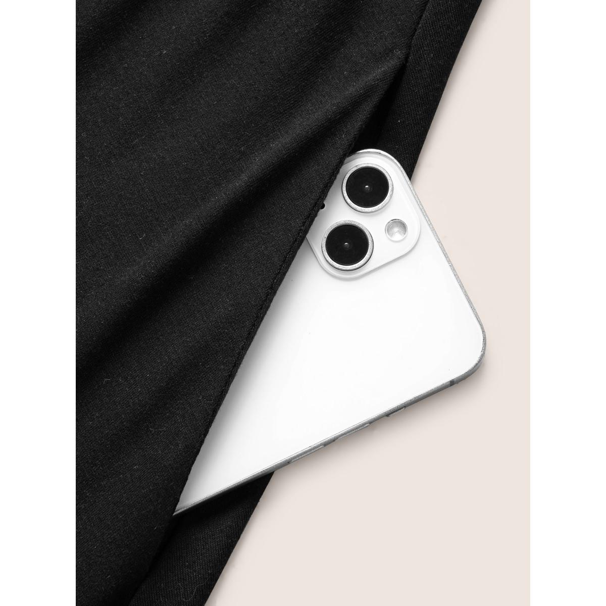 Plus Size Everywhere Dress - Monochromatic V Neck Wrap Dress Black Women Elegant V-neck Sleeveless Curvy BloomChic 22-24/3X Product Image