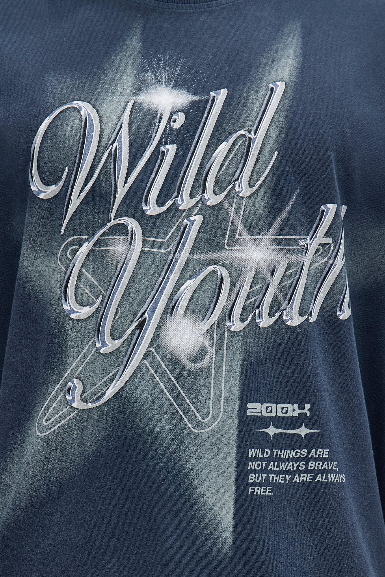 Wild Youth Oversized Short Sleeve Tee - Navy Wash Male Product Image