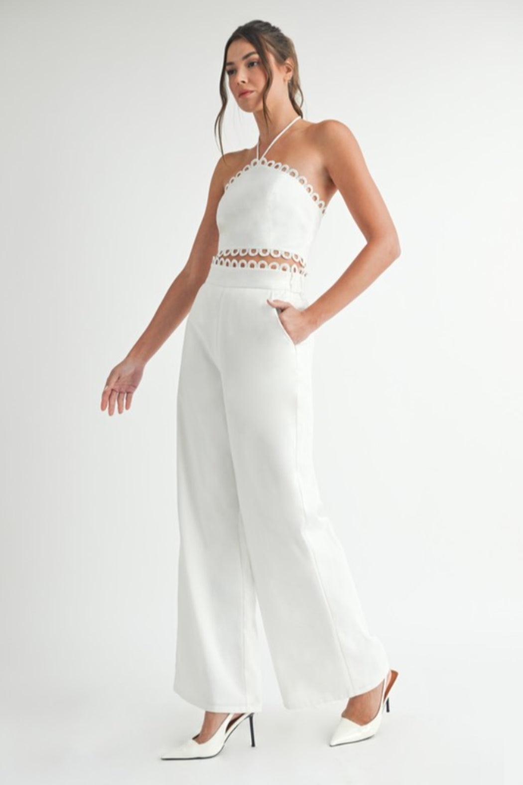 Lace Trim Wide Leg Pant Product Image