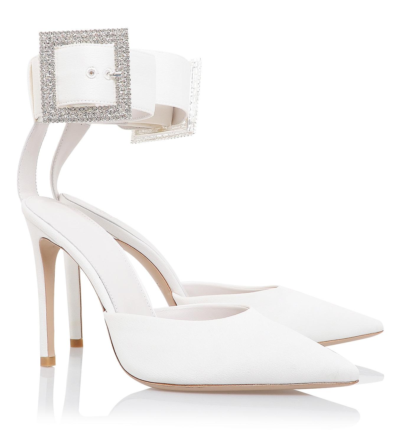 Krista  ivory crystal buckle pumps - sale Product Image