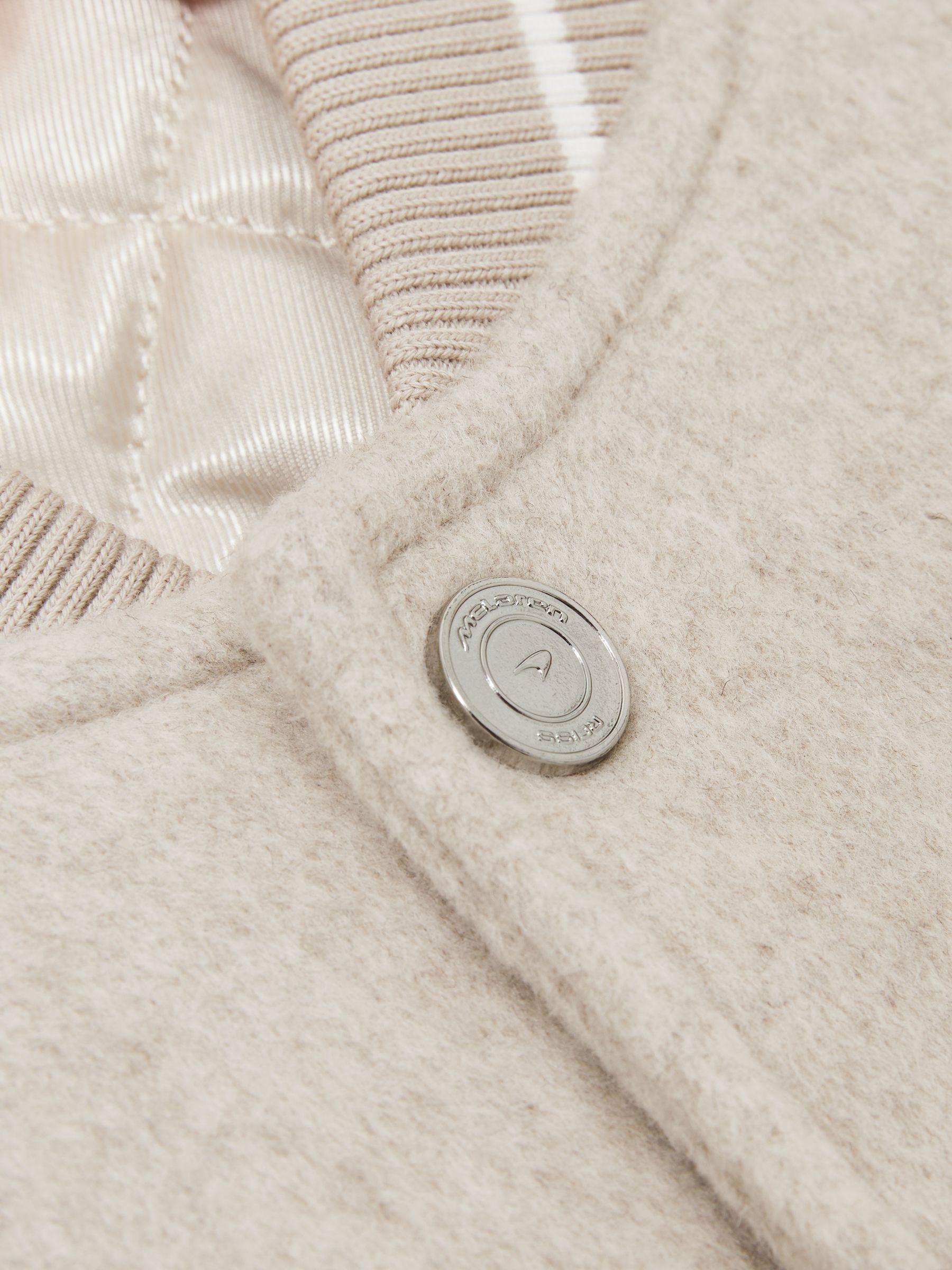 McLaren F1 Team Brushed Bomber Jacket in Oatmeal Melange Product Image