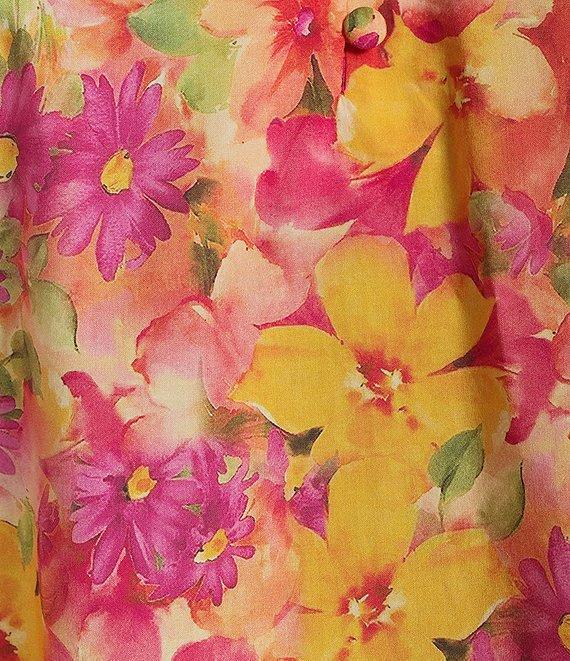 Skies Are Blue Plus Size Short Sleeve Poplin Ruffle Blouse Product Image