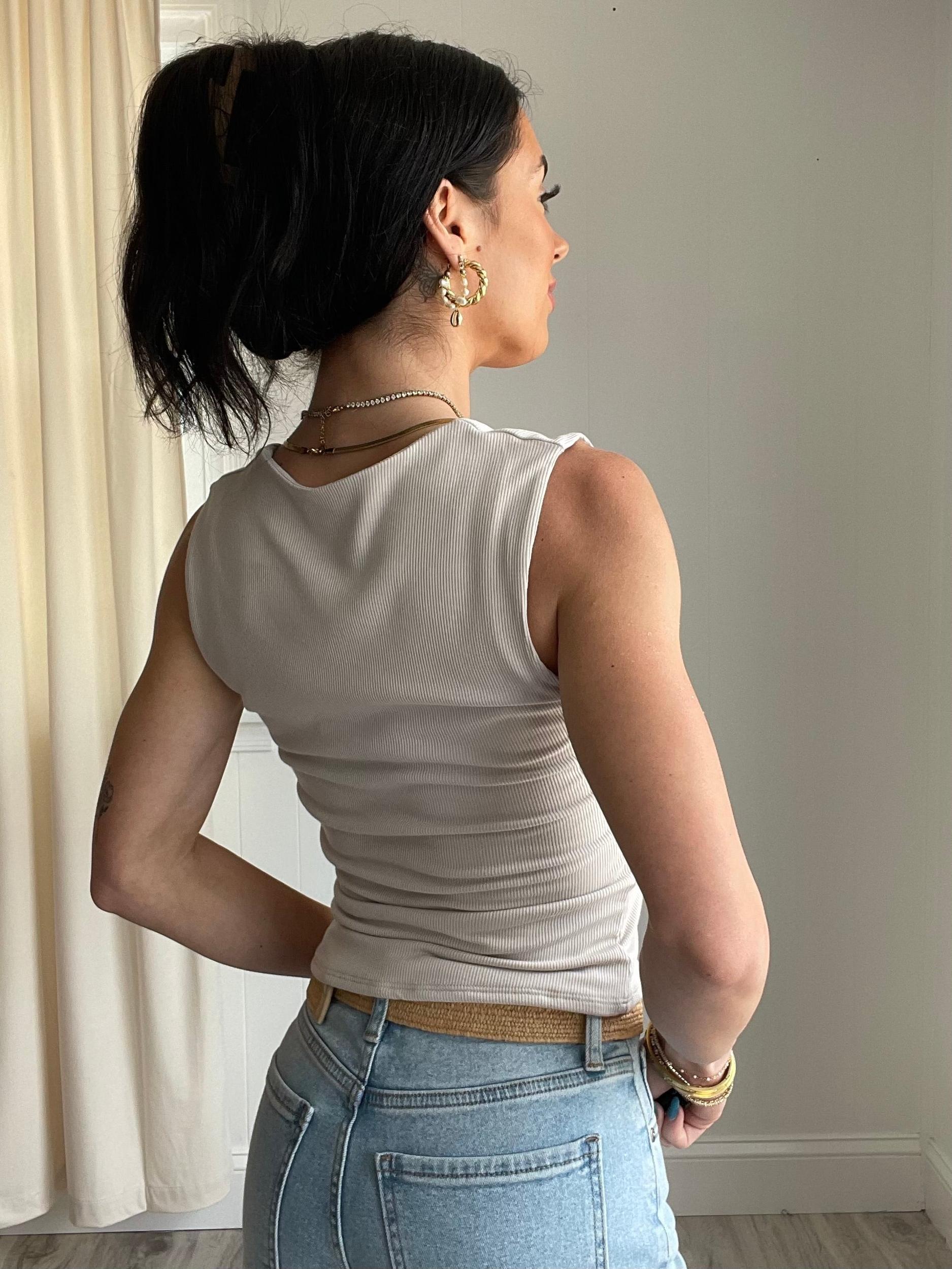 FINAL SALE Riley Rib Knit Square Neck Tank Top Product Image