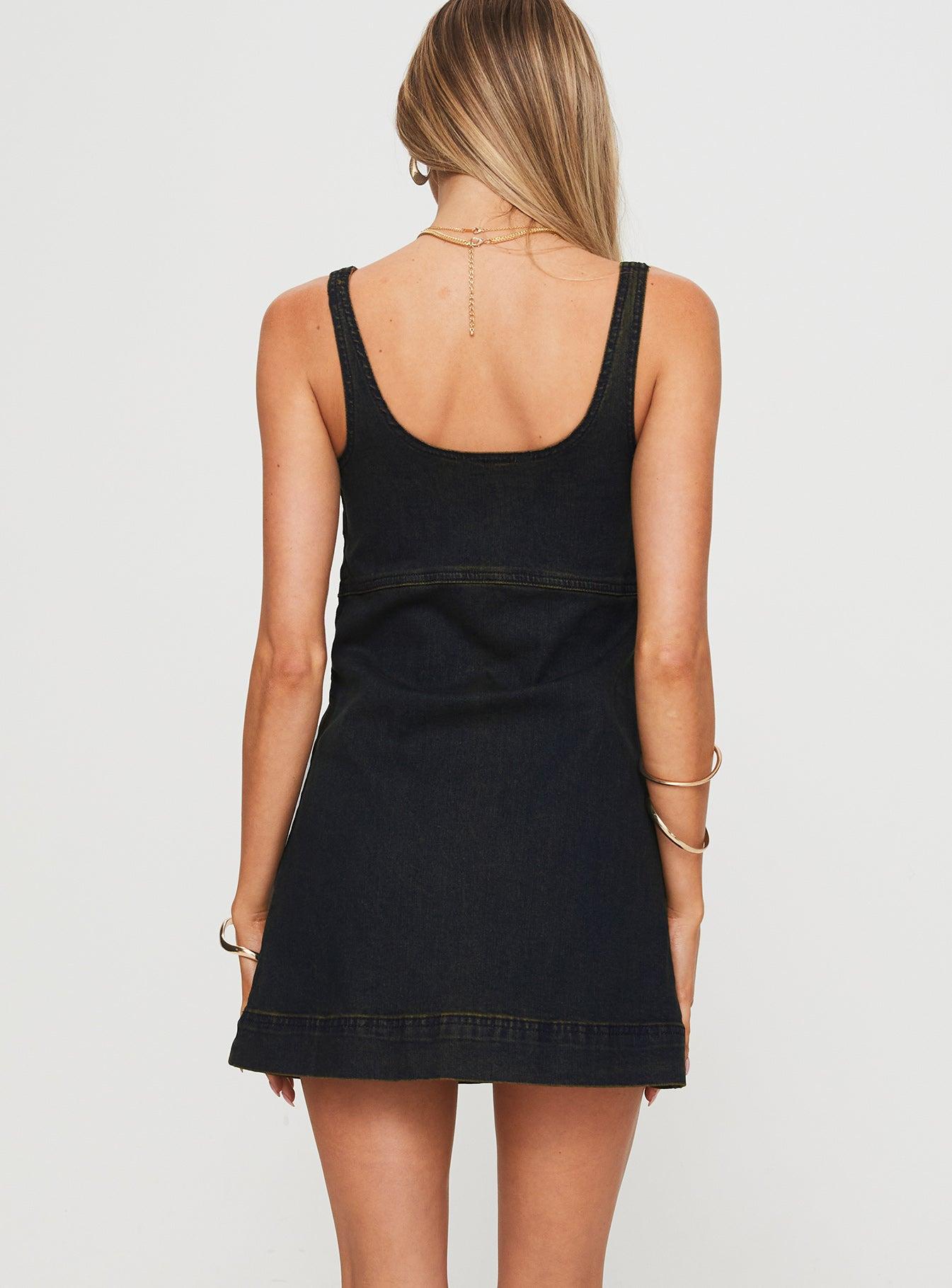Rautha Denim Mini Dress Black Product Image
