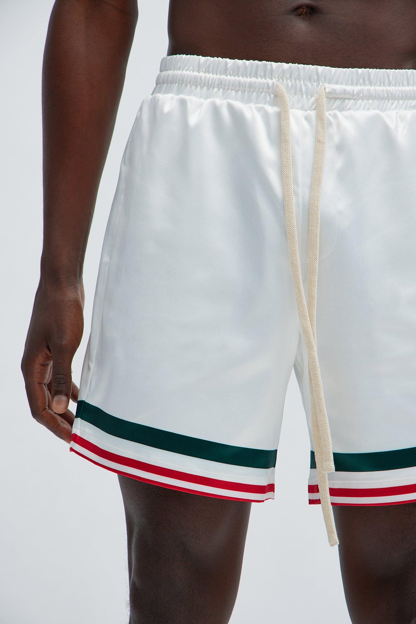 Fargo Printed Stripes Shorts - White/combo Product Image
