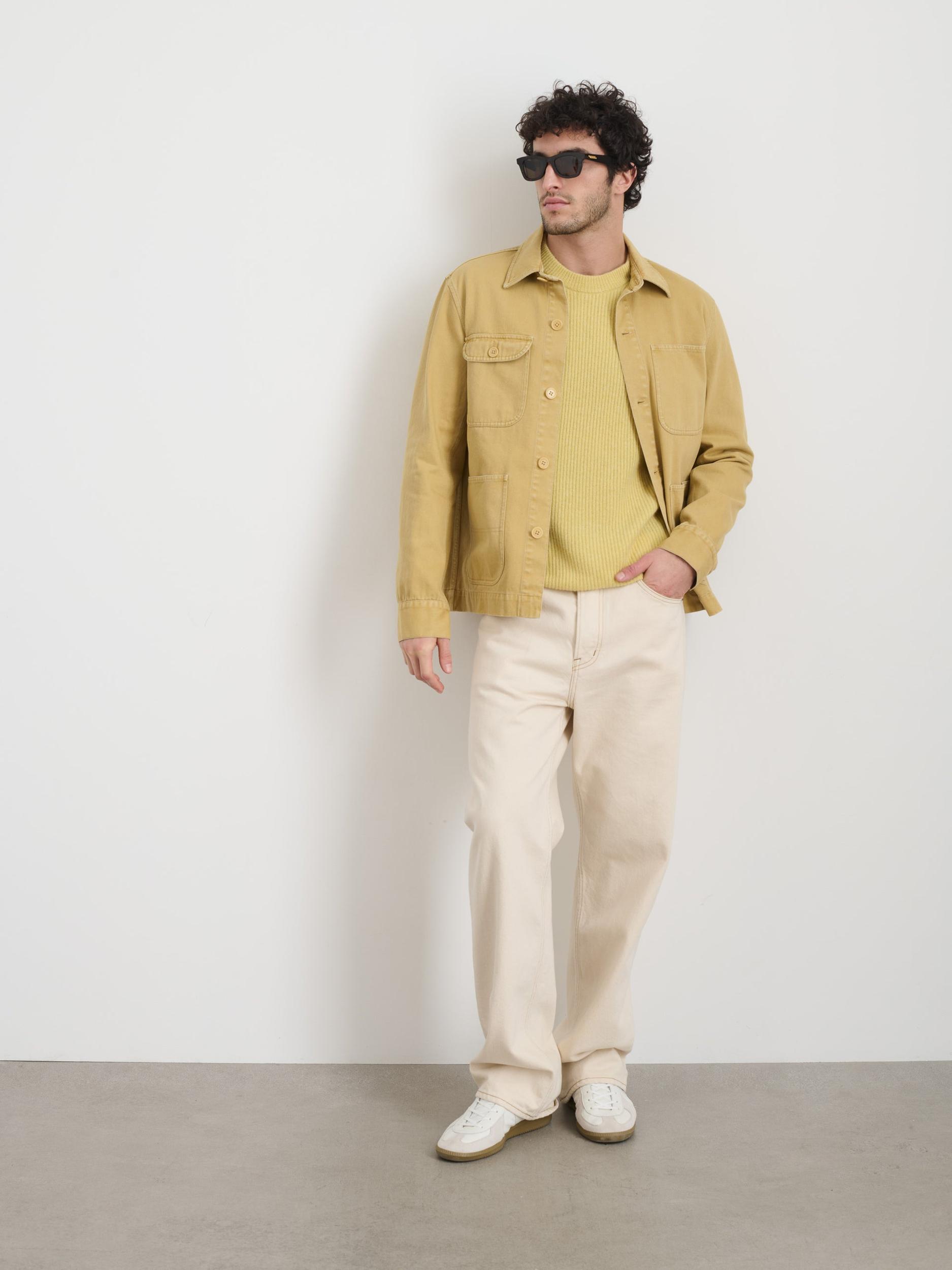 Garment Dyed Work Jacket in Recycled Denim Product Image