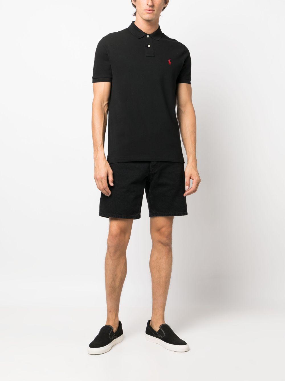 POLO RALPH LAUREN Black Polo Shirt With Classic Collar And Pony Embroidery On The Front In Cotton Man Product Image